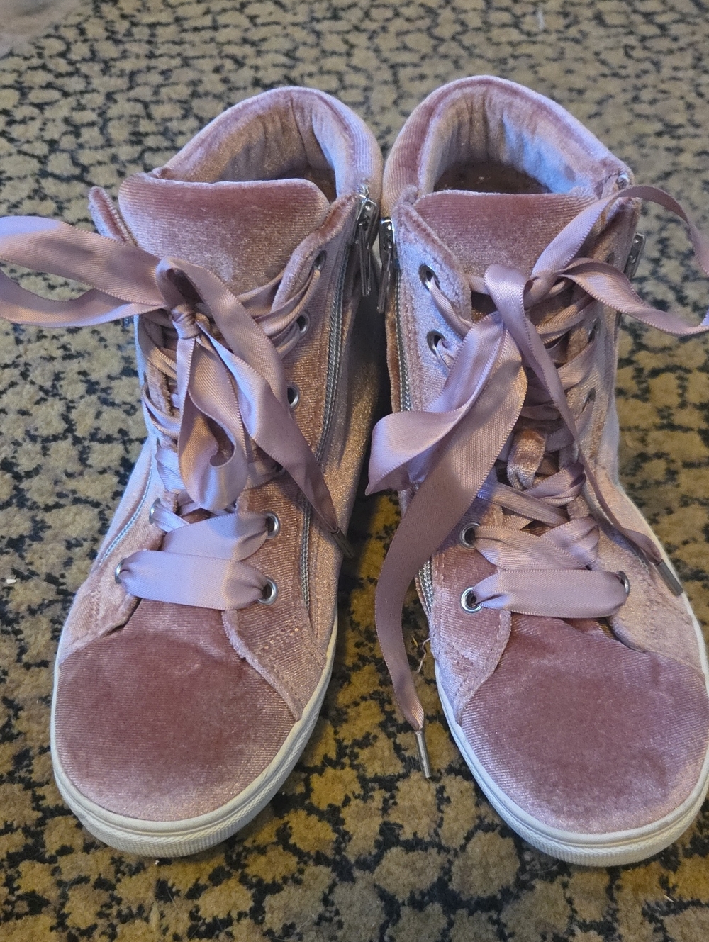 Steve Madden Blush Pink Velvet High-Top Sneakers